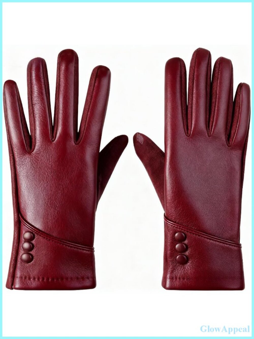 Women's Winter Touch Screen Gloves, Faux Leather with Wool Lining, Windproof